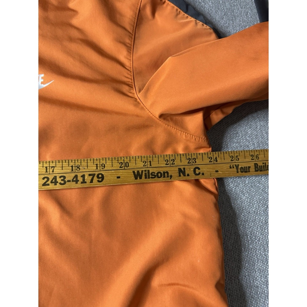 Vintage Nike Jacket Mens L Orange Hooded Windbreaker Full Zip Lightweight Logo